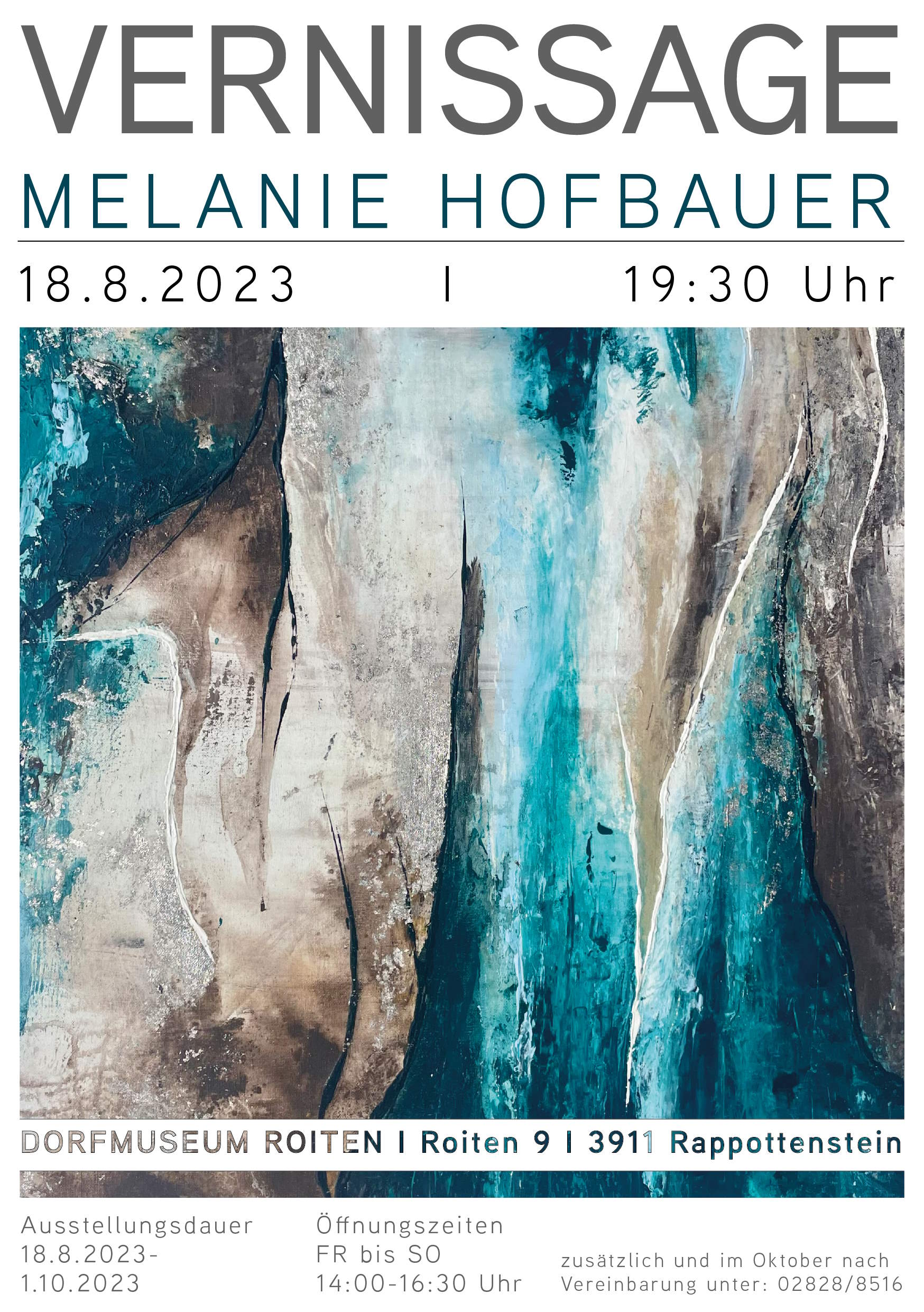 Abstraktes Bild in blau und Grautönen